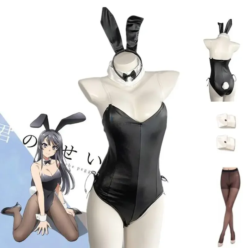 

Animal Seishun Buta Yarou wa Bunny Girl Senpai no Yame wo Minai Cosplay costume Girls Sexy Cute Faux Leather Rabbit Halloween