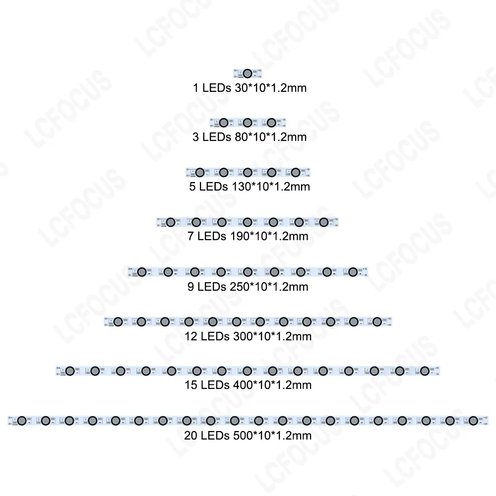 10 조각 1W 3W 5W LED 알루미늄 기판 30mm 80mm 130mm 190mm 250mm 300mm 400mm 500mm PCB LED 회로 기판 1W 3W 5W 7W 9W 12W 15W 20W 식물