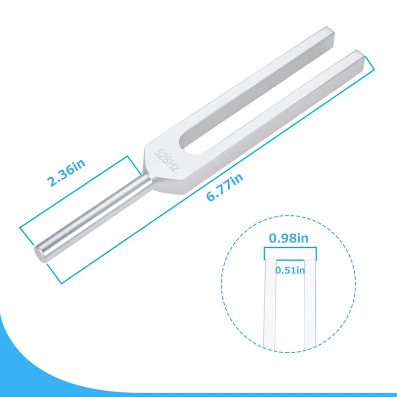 528 Hz Tuning Fork, Silver Solfeggio Tuning Forks 528 Hz for Musical Instrument, Meditation, Relaxation 3