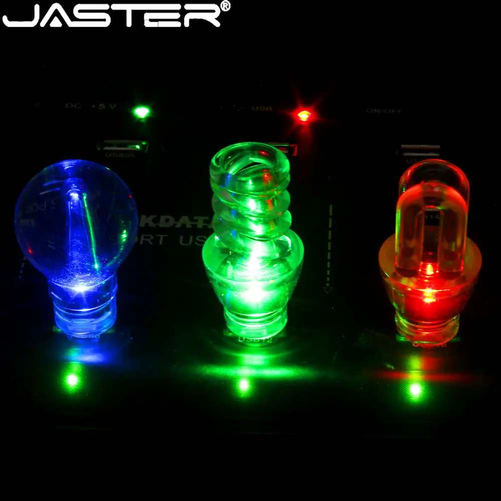 

JASTER New Red LED Flash Drive 64GB Pen Drives 32GB Blue Waterproof U Disk 16GB USB 2.0 8GB Memory Stick Pendrive Wedding Gifts