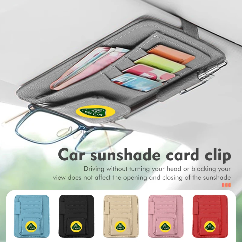Car Sun Visor Glasses Clip Organizer Storage Card Pen Holder Per Lotus Eletre Emira Envya 3-Eleven Eterne Elite Europa Ela