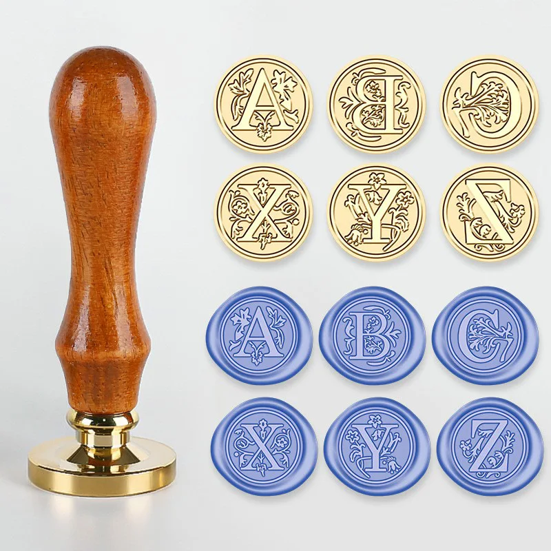 Wax Seal Stamp Copper Head Curlicue 26 Letters DIY Scrapbooking Vintage Wax Sealing Invitation/envelop Gift wax seal stamp