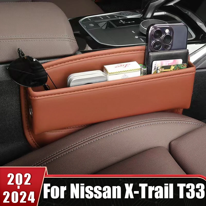 

For Nissan X-Trail XTrail T33 2021 2022 2023 2024 Car Seat Crevice Slot Storage Box Multi-Functional Gap Bag Organizer Pocket