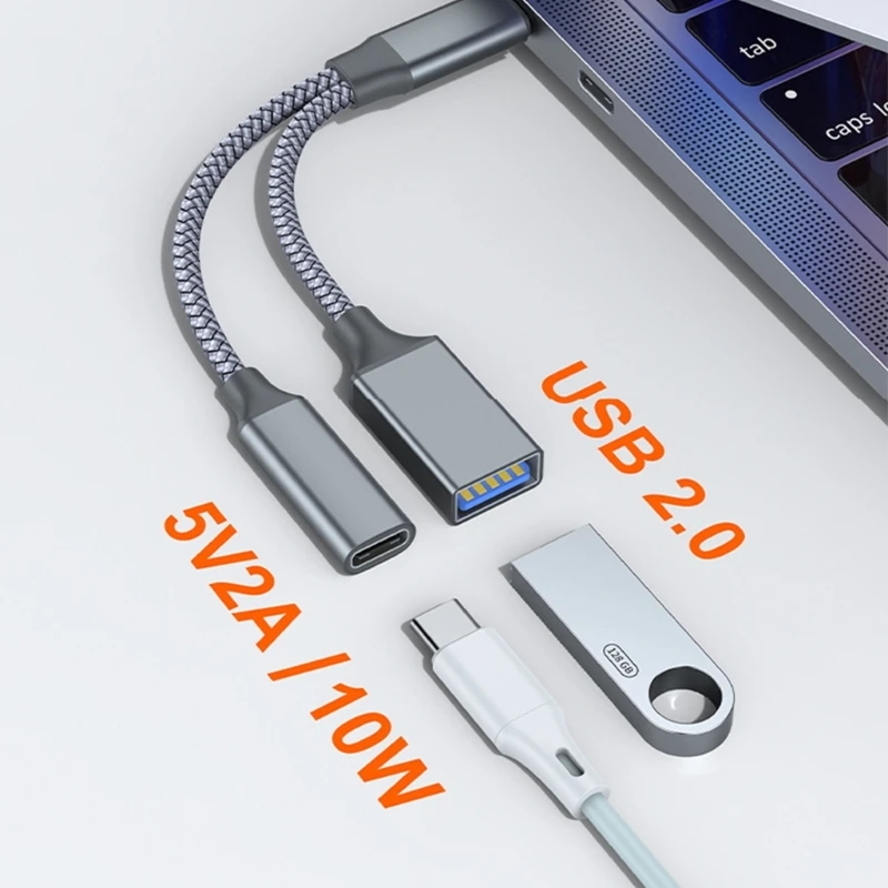 oKo Adattatore da USB C a 2-Pezzi, Connettore Cavo Caricatore di Tipo
