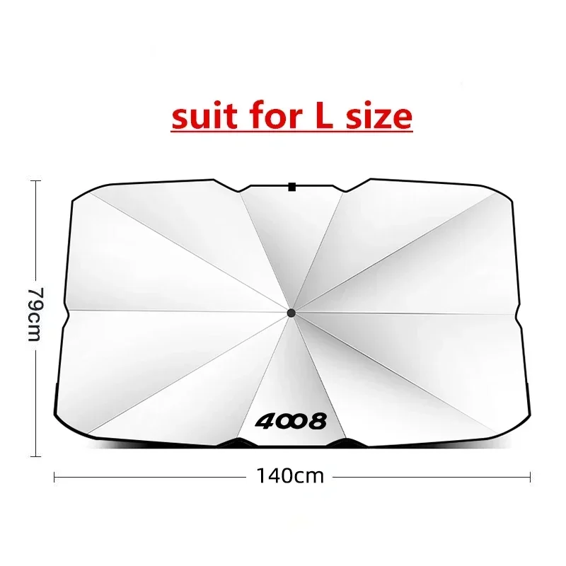 Suitable for Peugeot 206 207 208 301 307 308 406 407 408 508 2008 3008 5008 108 607 4008 Rifter 107 306 car windshield parasol — view 6