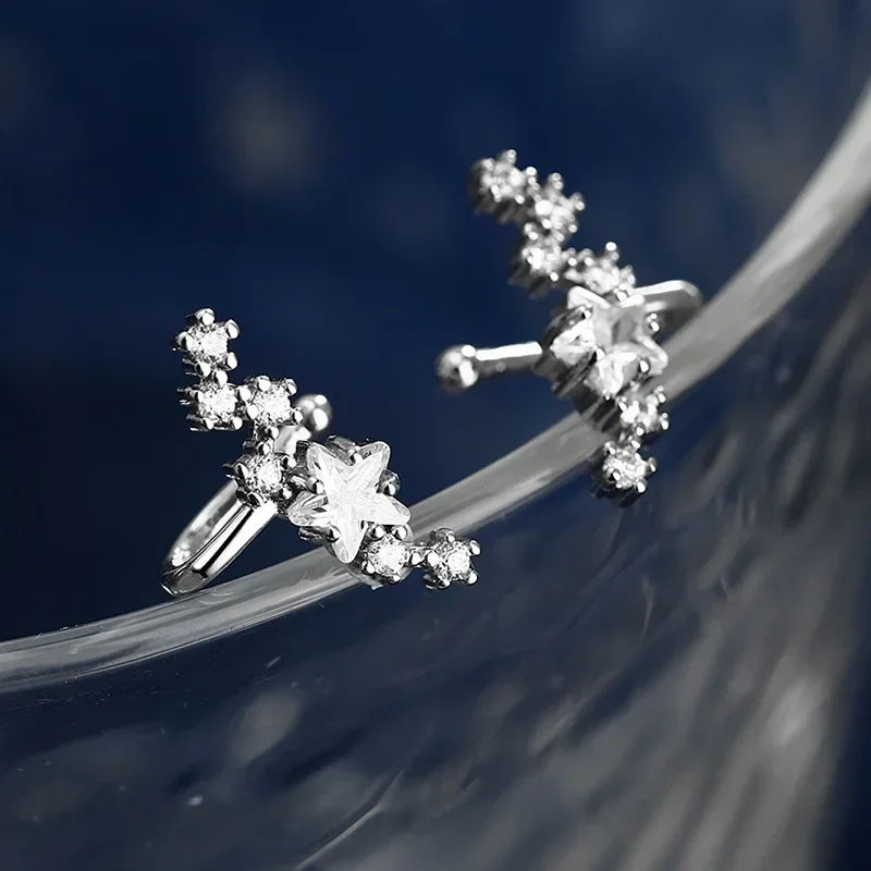 Ear Clip Earrings No Pierced Crystal Star Earcuff Ear Wrap Clips Jewelry For Women
