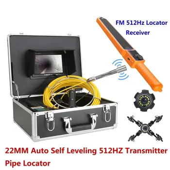 DVR 파이프 검사 비디오 카메라, 7 인치 모니터, IP68 1000TVL 배수관 하수관 산업용 내시경, 12 개 조명, 8GB 카드