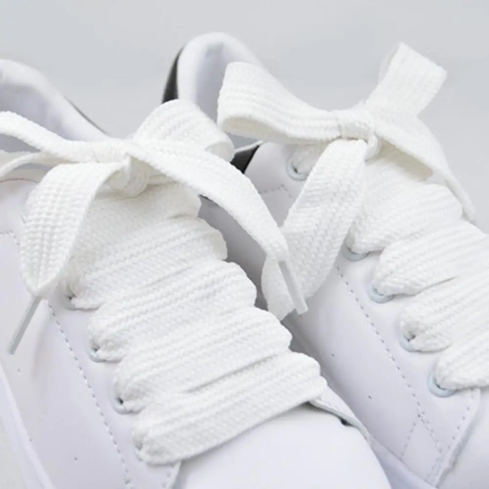 Shoe Laces 1.5CM Wide Double Layered Thicken Shoelaces Sports Rope Non Elastic White Leisure Women Sneaker Lacet Shoelaces Accessories