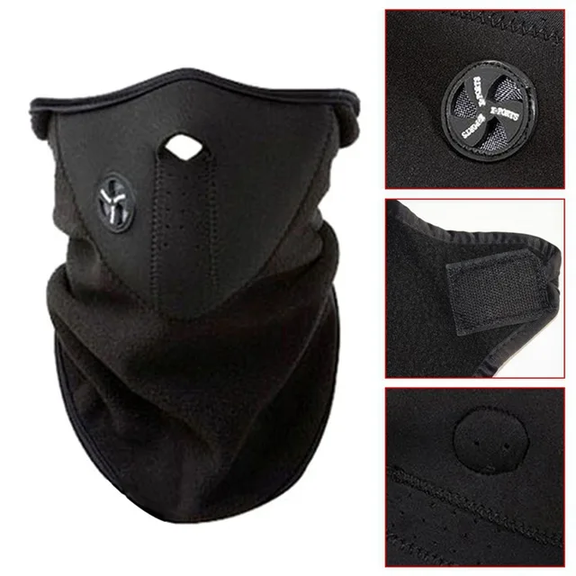 Masque de cyclisme d'hiver chaud, coupe-vent, anti-poussière, demi-visage pour moto, maille respirante, polaire, masque thermique de Ski 1