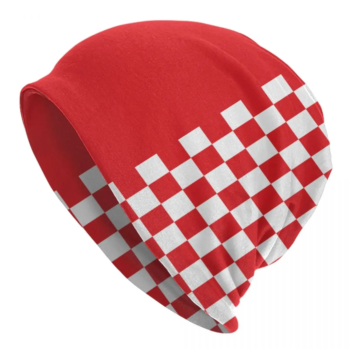 

Croatia Football Croatian Chessboard Texture Skullies Beanies Caps Streetwear Winter Warm Knit Hats Adult Unisex Bonnet Hats