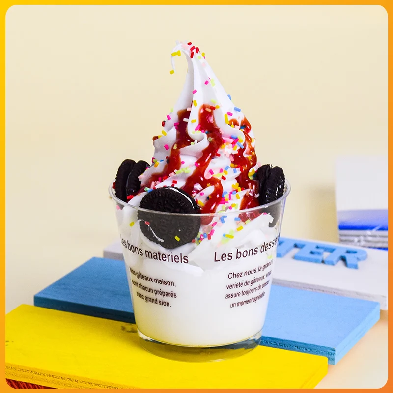 Dessert Shop Sundae Simulation Ice Cream Model Simple Design Photography Decoration Home Furnishings Fake Bran Cups Food