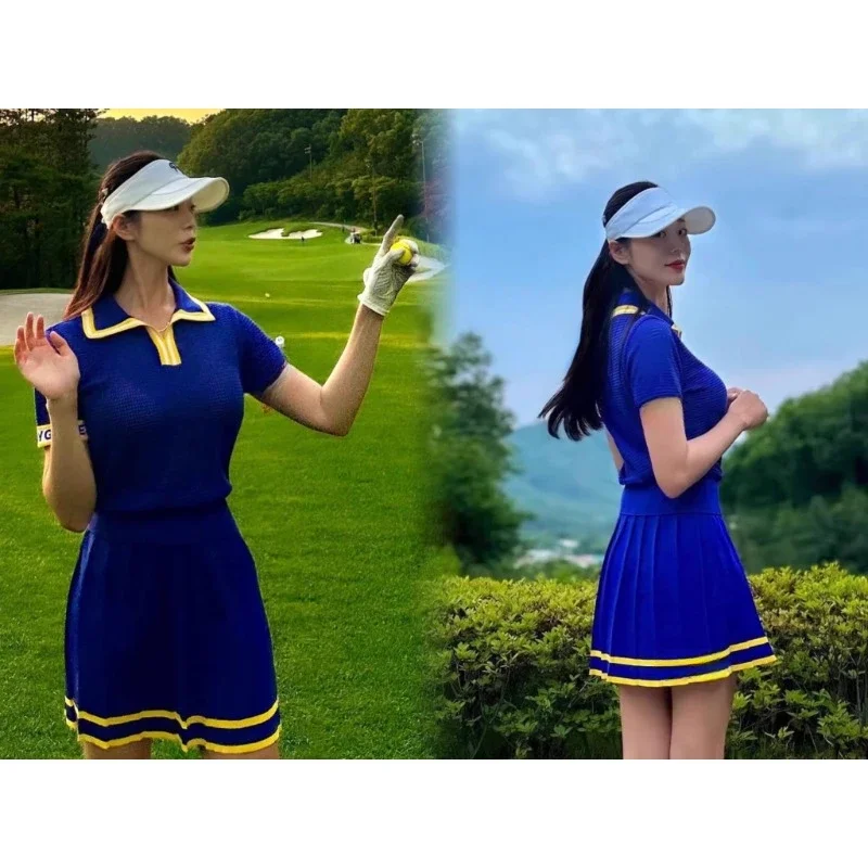 

Golf Women's Knitted Sports Set Spring/Summer New Fashion Trend, Age Reducing Skin friendly, Elastic, and Fashionable Style