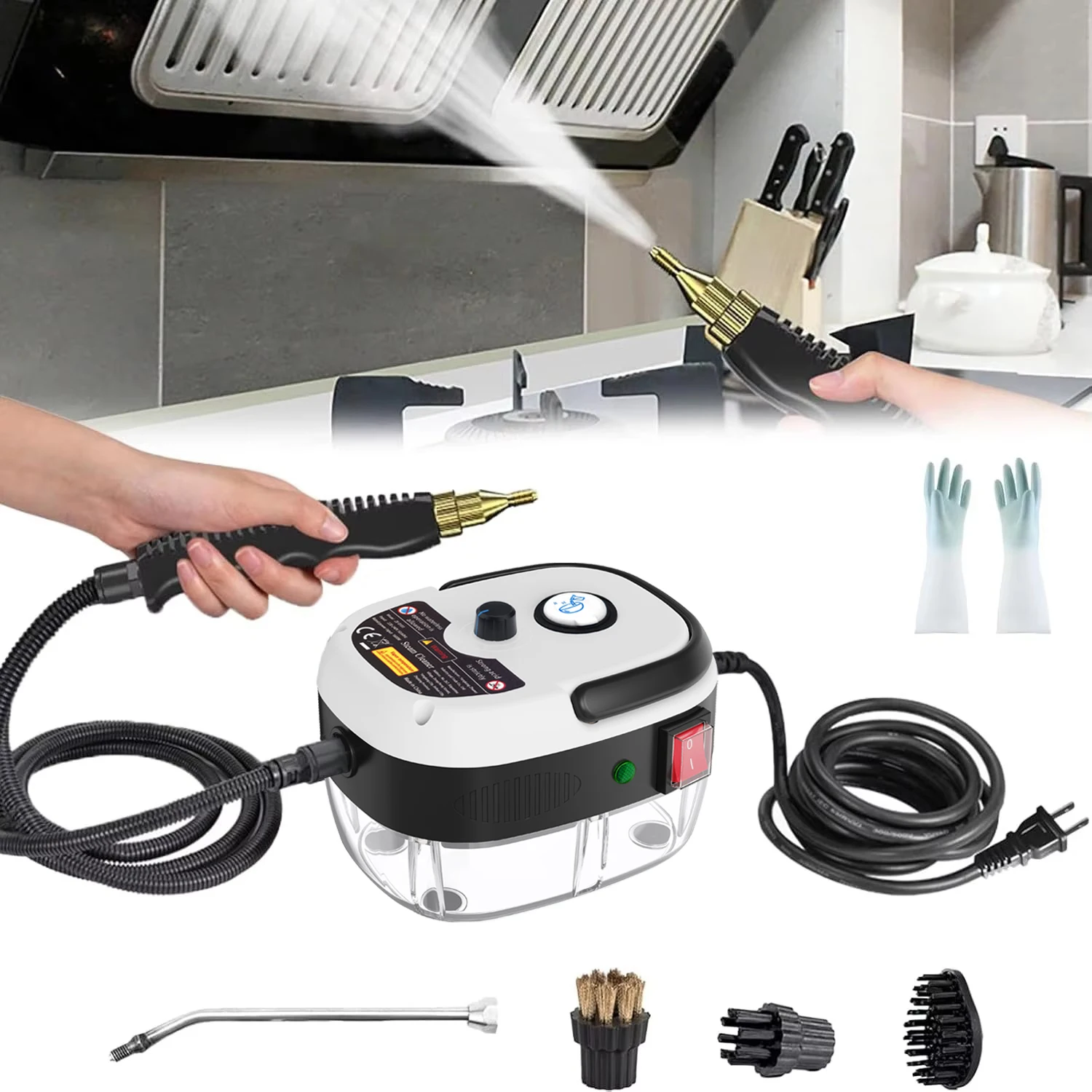 2500W High Temperature Pressure Steam Cleaner for Home Kitchen Portable Handheld Cleaning Machine for Car Auto 1