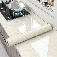 Marble Wallpaper, Oil-proof Heat-resistant Self Adhesive Wallpaper For Kitchen, Furniture Decor, Luxury Champagne White 1