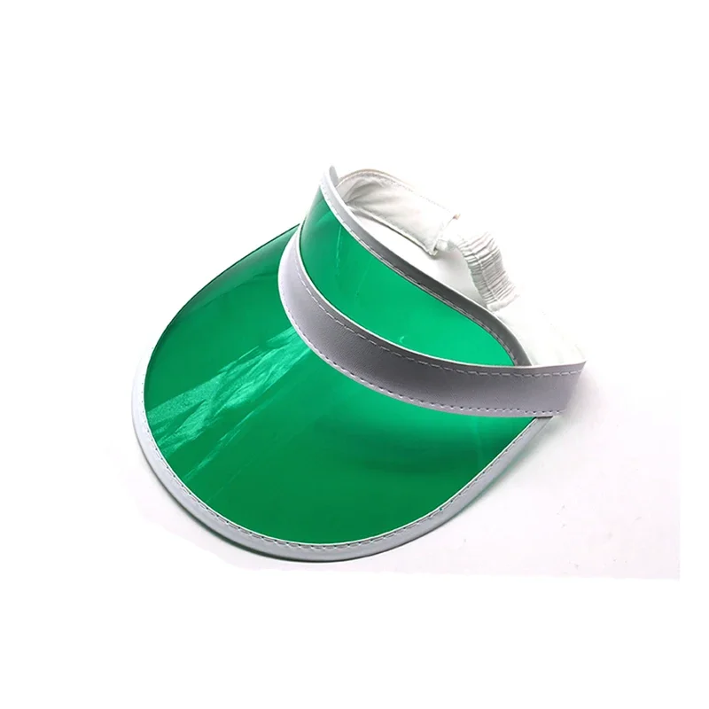

White headband Transparent Plastic PC Green Color Visor Outdoor UV Protection Adult Visor Nine-color Sports Golf Cap