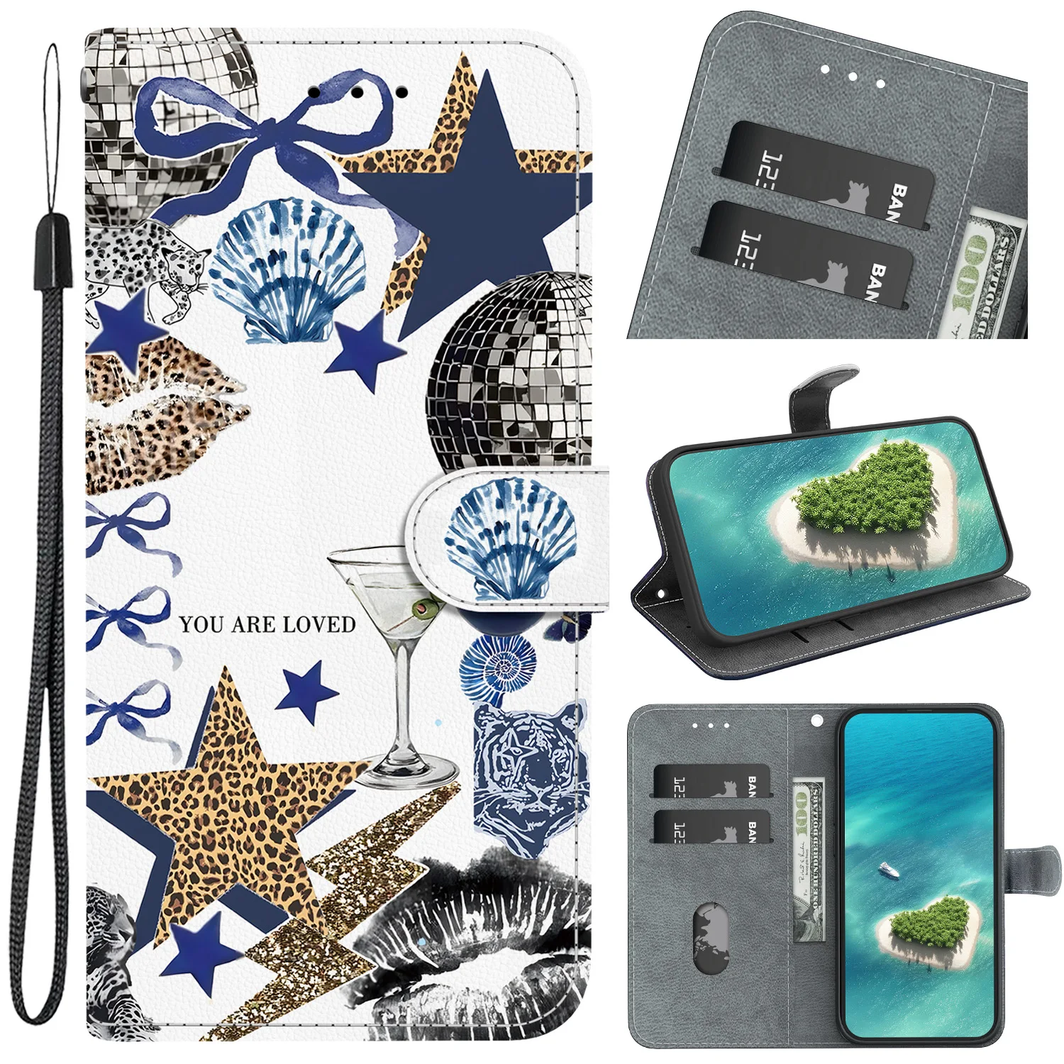 Premium Magnetic Leather Flip Wallet Phone Case