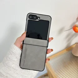 Étui de téléphone en cuir mat de luxe avec protection à charnière