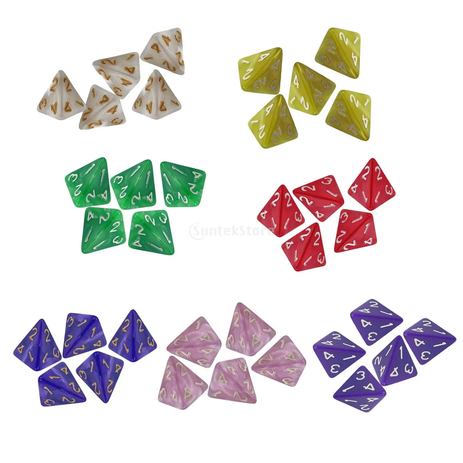 4 Sided D4 Dice for Playing TRPG Dungeons and Dragons D&D RPG Board Game Favours and Math Teaching Lovers 5pcs