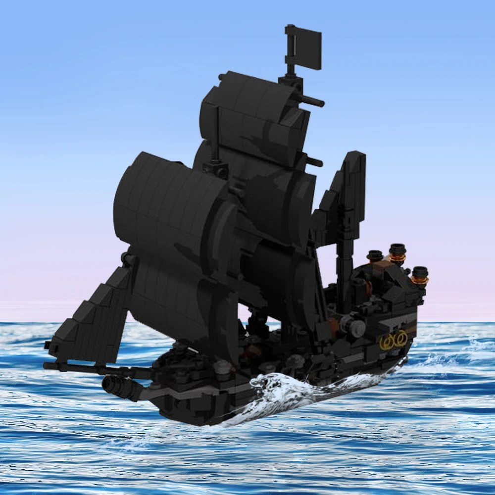 Moc Marine Mini Sea Sail The Black Pearl 4184 Building Block Set Warship Model Education Brick Toys For Children Boy Gift
