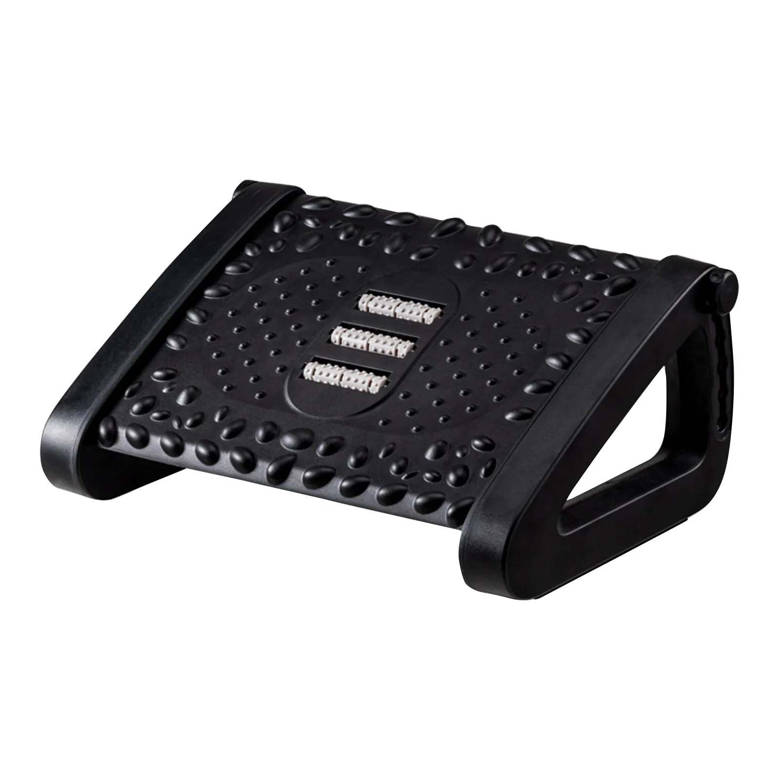 Black 2-in-1 Footrest & Ergonomic Desk Stool