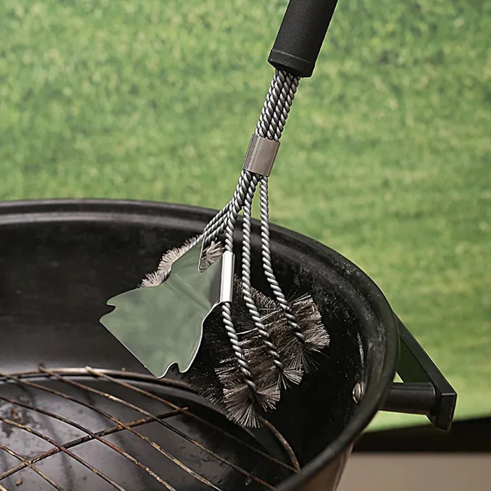 Safe Grill Brush Bristle Free BBQ Grill Brush Rust Resistant Stainless Steel Barbecue Cleaner Grilling Accessories Clean Tools