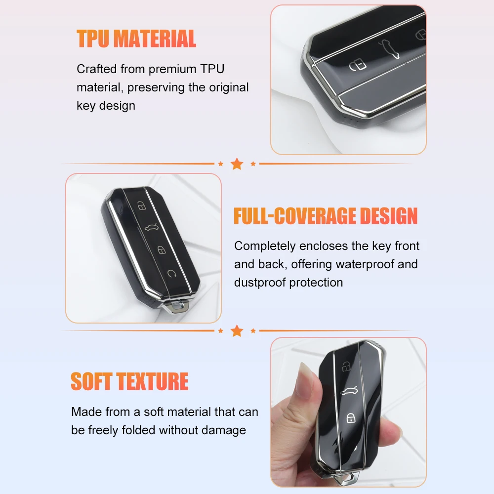 체리 자쿠 J7 J5 7 5용 TPU 자동차 키 케이스 가방, 패션 자동차 리모컨 키 보호 쉘 커버 홀더, 키리스 액세서리