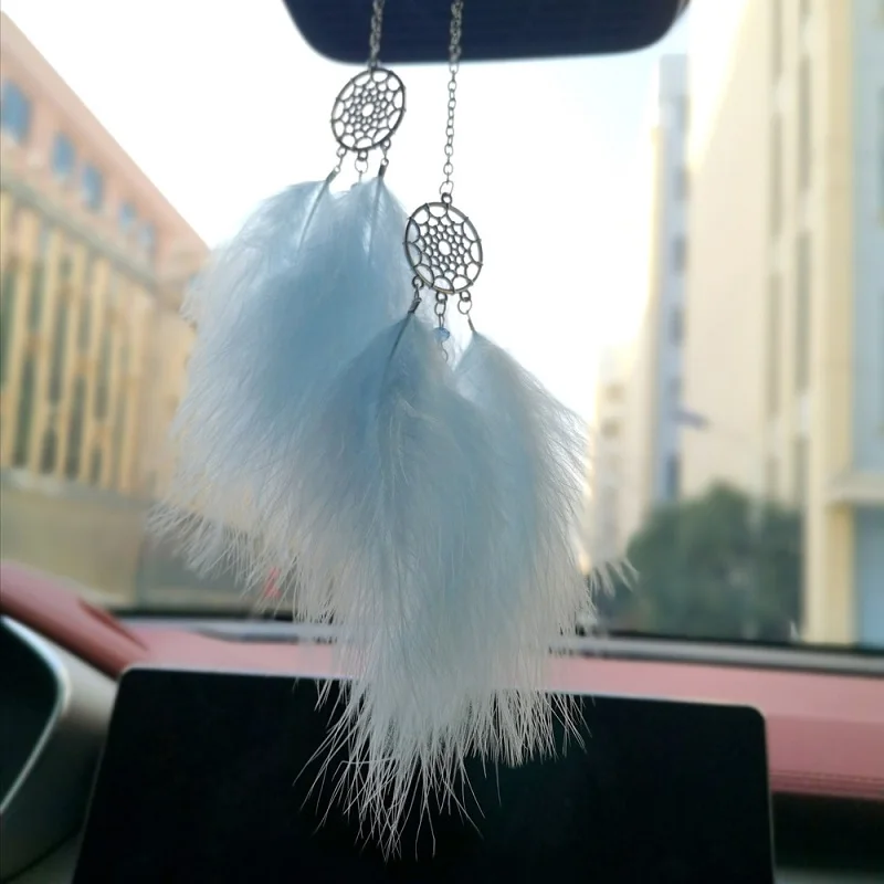 Dream Catcher for Car Interior Mirrors Pendant Charms Double Feathers