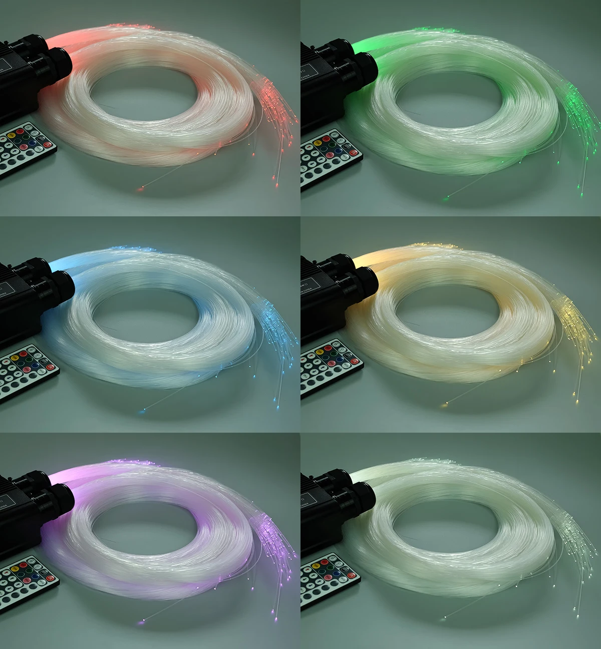 Colorful Star Sky Fiber Optic Light Kit Decoration Optical Fibre Ceiling Roof Dual Output RGBW LED Remote Control Night Lamp New