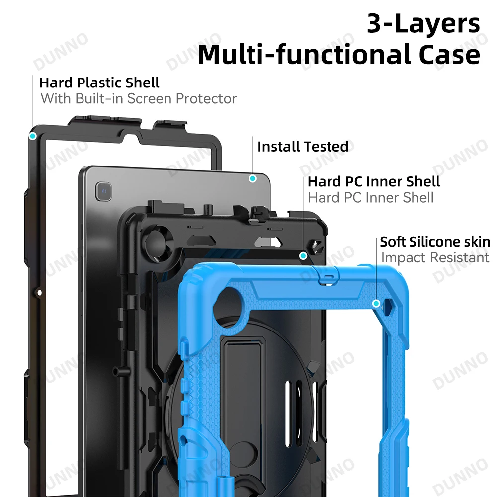 Resistente para Samsung Galaxy Tab s6 Lite s7 S7fe s7 Mais s8 s8 Plus s8 Ultra a7 Lite 8.7 Polegada a8 10.5 Polegada Inteligente Funda Capa Case - Imagem 4
