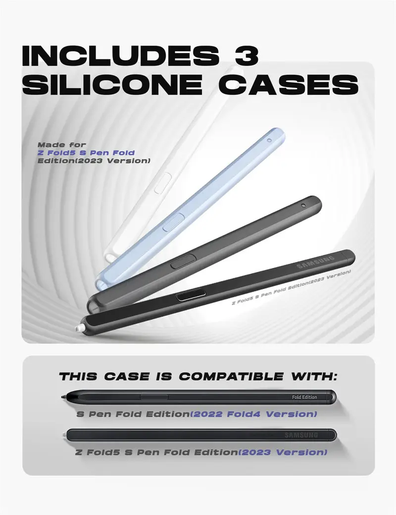 For Samsung Galaxy Z Fold 5 Case 2023 I-BLASON Journey Full-Body Protective Bumper Case with 3Pcs Silicone Pen Covers Kickstand