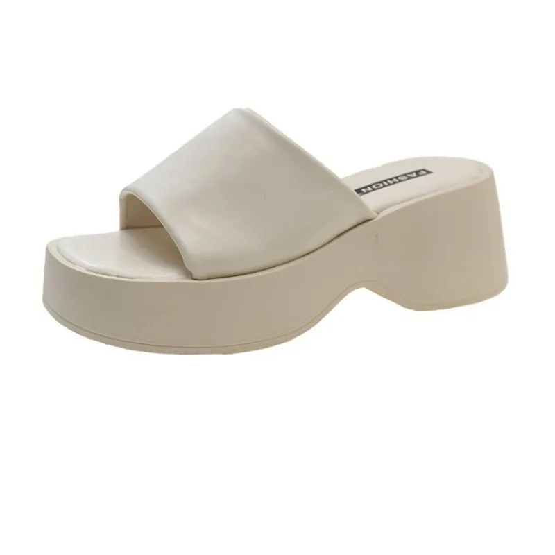 Women Slippers 2025 Summer New Luxury Sandals Women Thick Soled Designer Square Toe Slippers Slides Women Zapatos - 6