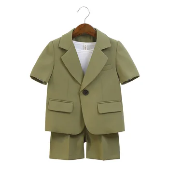 Completo estivo casual per bambini a maniche corte set da ragazzo bello fotografia passerella performance costume bambini blazer shorts outfit