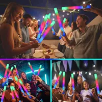 ชุดอุปกรณ์ปาร์ตี้ LED RGB 15/30 ชิ้น แท่งไฟเรืองแสงหลากสี แท่งโฟมเรืองแสง หลอดเชียร์เรืองแสงในที่มืด สำหรับงานวันเกิด งานแต่งงาน 3