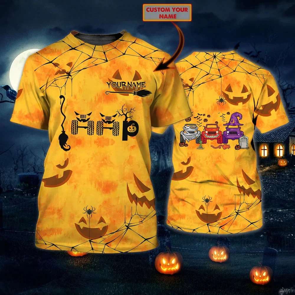 Neueste Sommer männer T-shirt Halloween kürbis Personalisierte Name 3D Gedruckt t-shirt Unisex Casual T-shirt Halloween geschenk DW130 – Detail 28