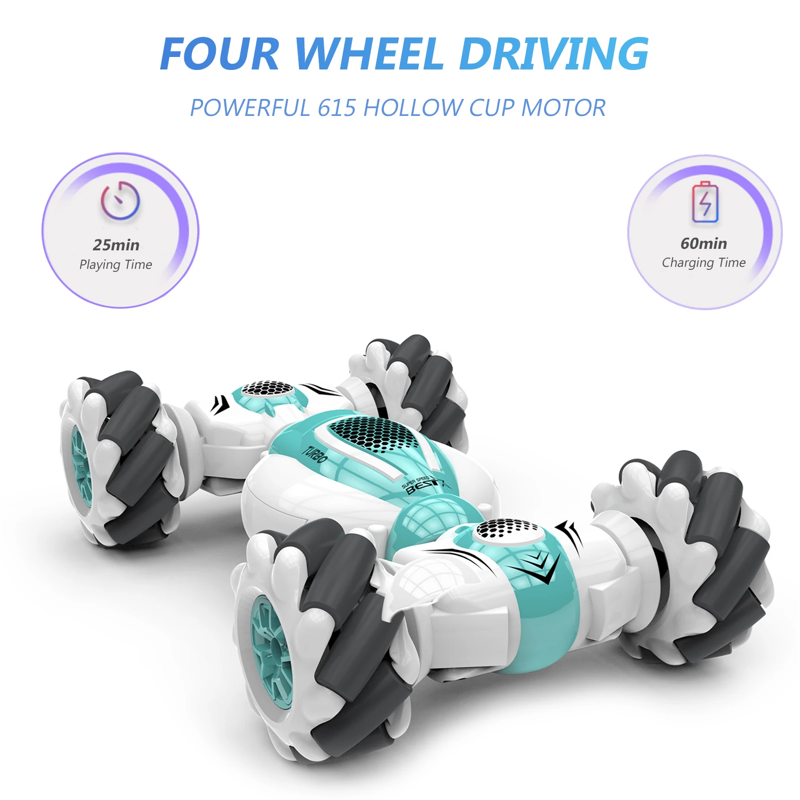 S-012 RC Stunt Car Remote Control Watch Gesture Sensor Deformable Electric Toy Cars All Terrain Speed 2.4GHz 4WD 360°Rotation 2