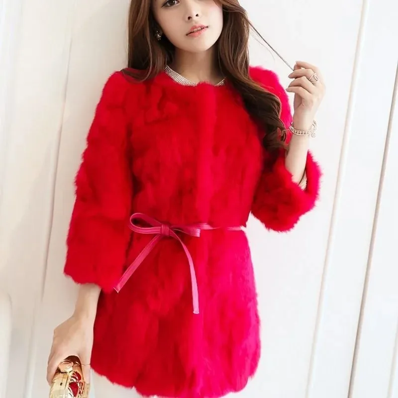 2023 New Women Winter Faux Fur Coat Medium Length for Slimming Imitation Fur Outwear Thick Warm Outwear Fashion Casual Outcoat