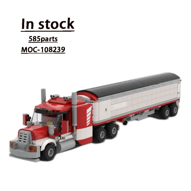 

MOC-108239Transport Truck & Grain Hopper Trailer Assembly Stitching Building Block Model Kids Birthday Building Block Toy Gift