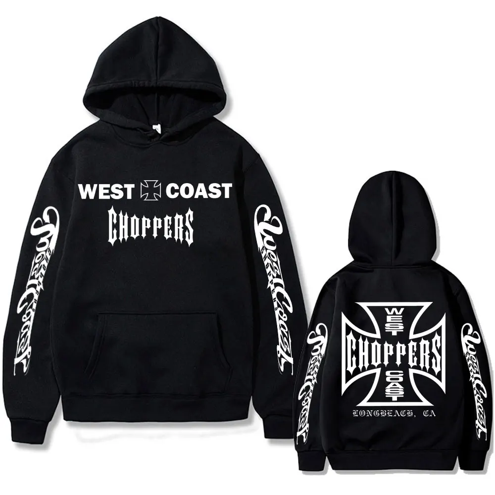 

West Coast Choppers Cross Logo Graphic Hoodie Men's Fleece Cotton Hoodies Men Women Fashion Vintage Clothes Oversized Sweatshirt