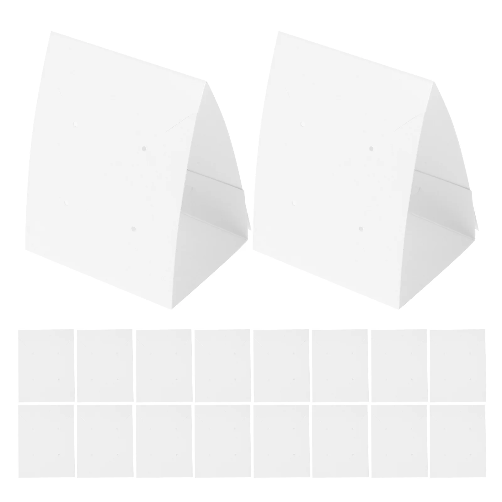 

100 Pcs Standing Earrings Necklace Display Cardboard Packaging Kraft Paper (White) 100pcs Rectangle