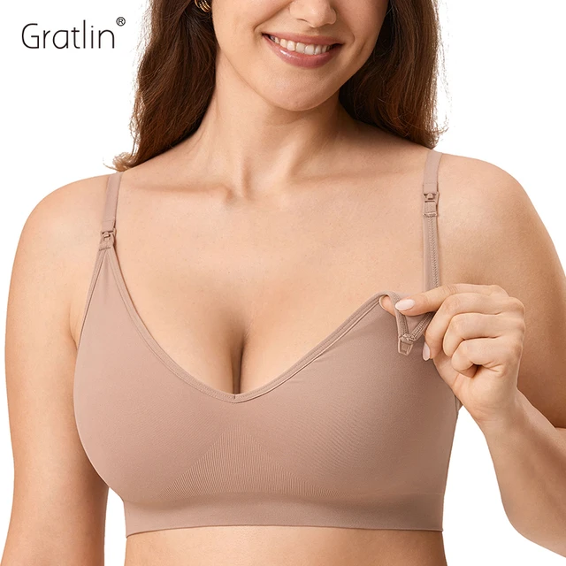 Women's Seamless Nursing Bra Ribbed Support Bralette Pullover