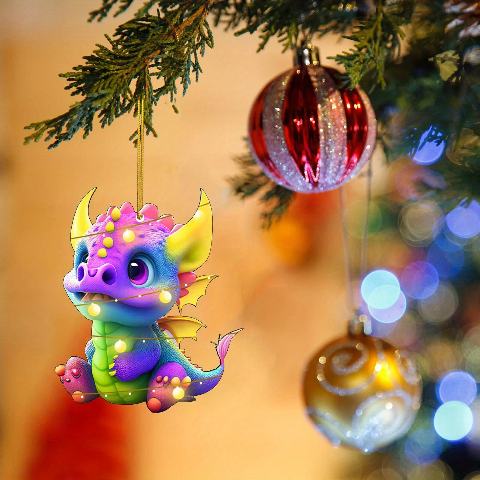 

2D Acrylic Adorable Flying Dragon Baby Christmas Ornament Unique Shape And Charming Design Charm Holiday Gift Free Shipping 2024