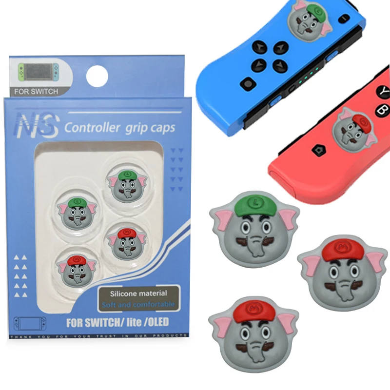 Super Mario Bros Switch Thumb Stick Grip Caps Anime Joystick Caps Per Ns Switch Oled Joy Con Controller Lite Accessori Di Gioco