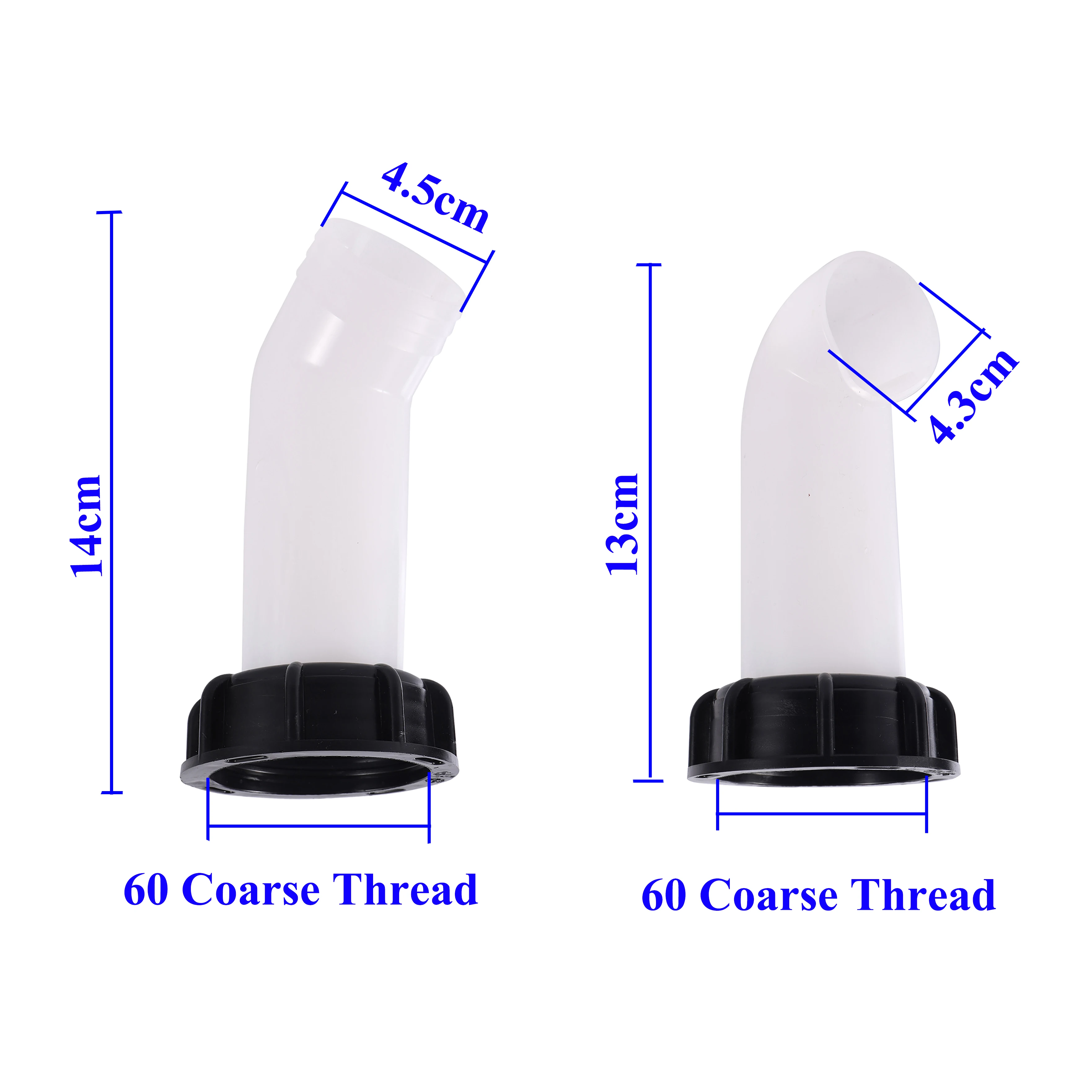 물 탱크 배수 전환 튜브 45mm 43mm 배수 주둥이 IBC 탱크 밸브 액세서리 정원 관개 호스 배럴 탭 피팅