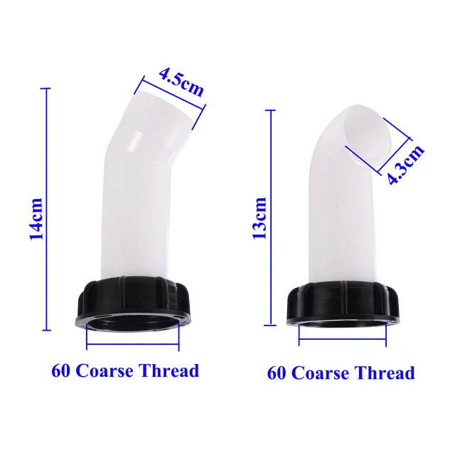 Víztartály Vízelvezető Elterelő Cső 45 Mm 43 -Es Csatorna Kifolyó Ibc Tartályszelep -Tartozékok Kerti Öntöző Tömlő Hordó Csaptelepek - Image 2