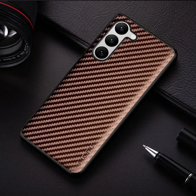 Carbon Fibre Shockproof Slim Non-Slip Full Body Protective Phone Case