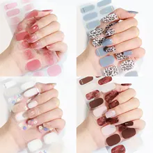 

Waterproof Semi-cured Gel Nail Sticker Designer 3D Bronzing Phototherapy Free Coating Nail Stickers Accesoires Quick Manicure