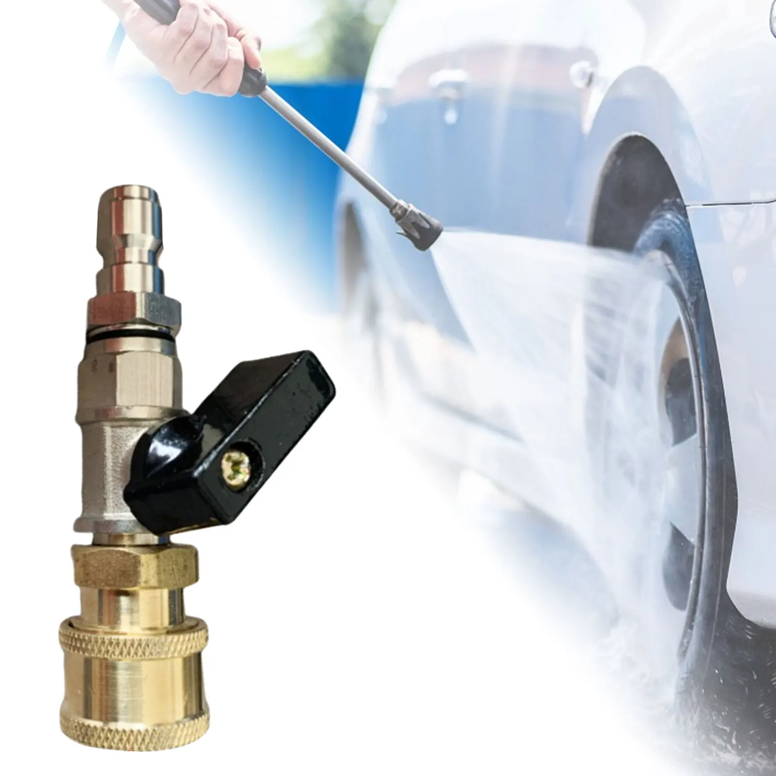 High Pressure Washer Valve Kit High Pressure Washer Ball Valve Kit Quick Connect Plug Portable Water Flow Switch Sturdy Multiuse for Attachments Hose Switch