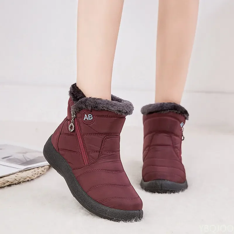 Women Snow Boots Women Boots Fashion Waterproof Snow Boots For Winter Shoes Women Casual Lightweight Ankle Botas Mujer Warm Winter Black