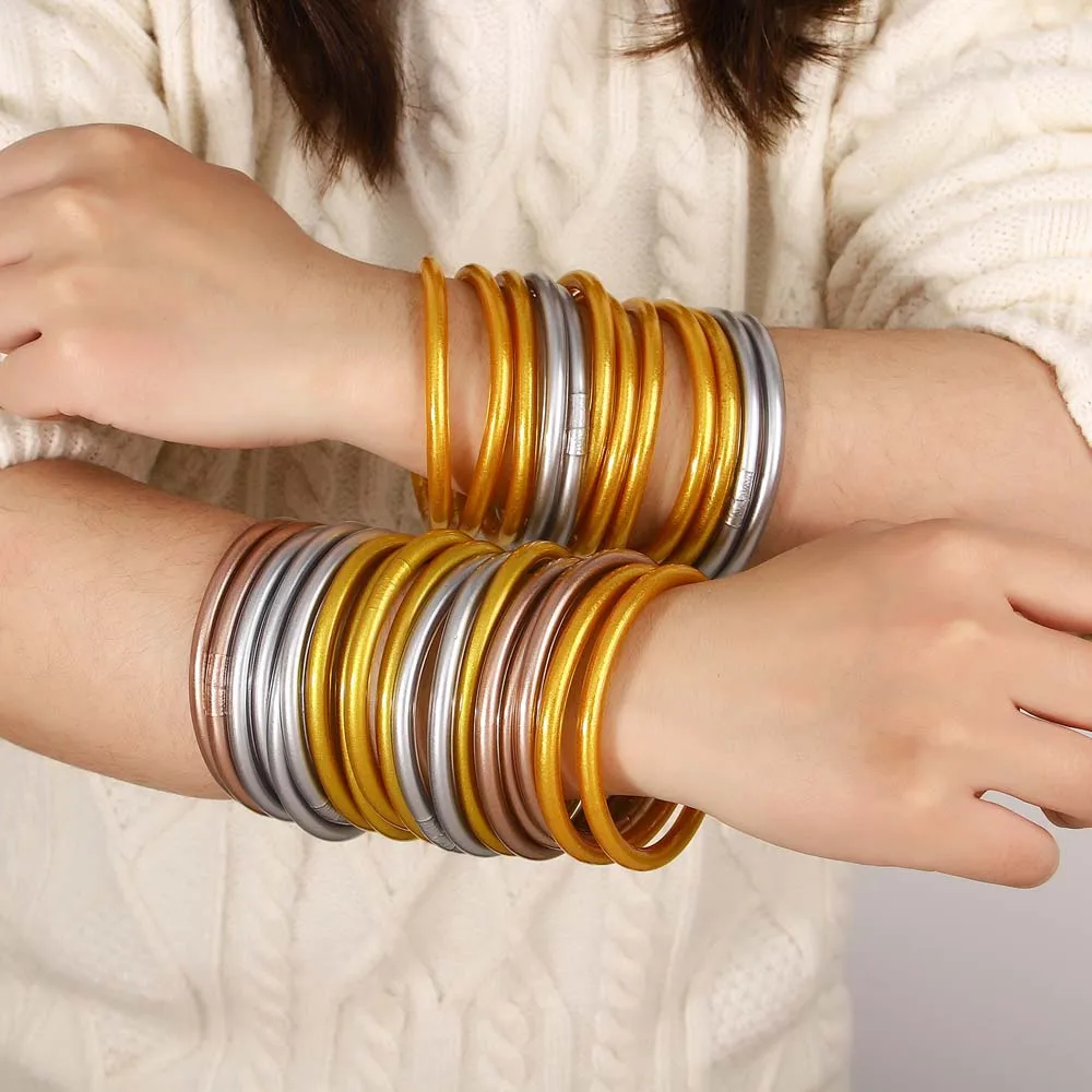 Bangle Bracelet Buddhist Temple Rush Bracelet For Women Men Shiny Multicolor Silicone Tube Bracelets & Bangles Female Jewelry Gifts