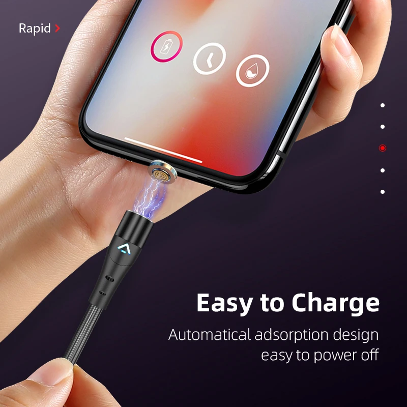 Magnetic Fast Charging 360° Rotating Cable - 5A